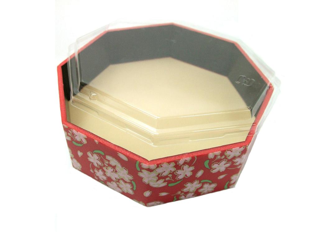 折箱　ヤサカ　折箱メーカー　　ＷＶ８角５．１寸らんまん赤（ボ）