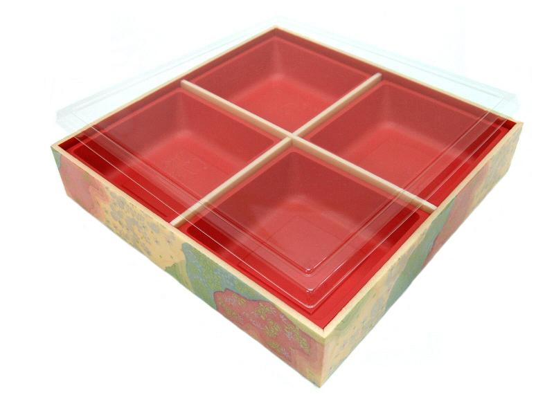 折箱　折箱製造　ヤサカ　松花堂７寸－４赤しののめ（ボ）